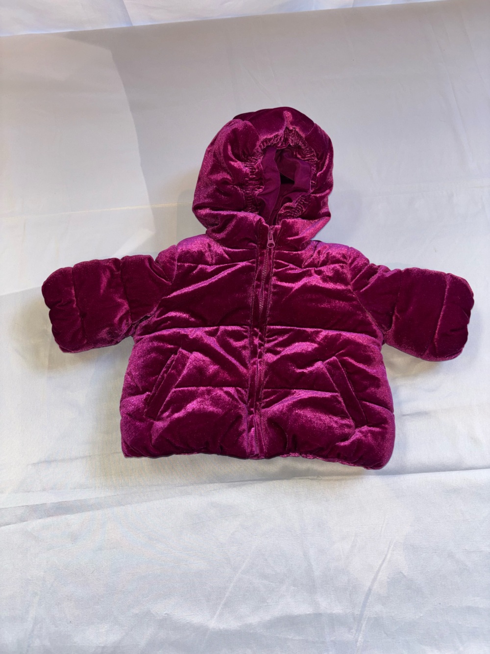 Gymboree Plush Hooded Puffer Jacket - Berry